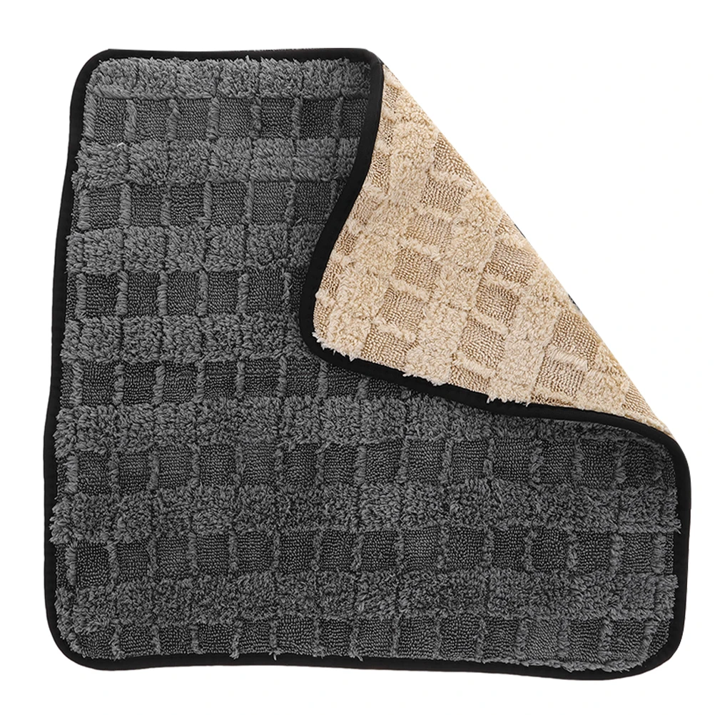 

Water Absorbing Coral Velvet Car Wipe Thickened Grid Soft Fleece Enhanced Absorption Polishing Cloth Cleaning Supplies
