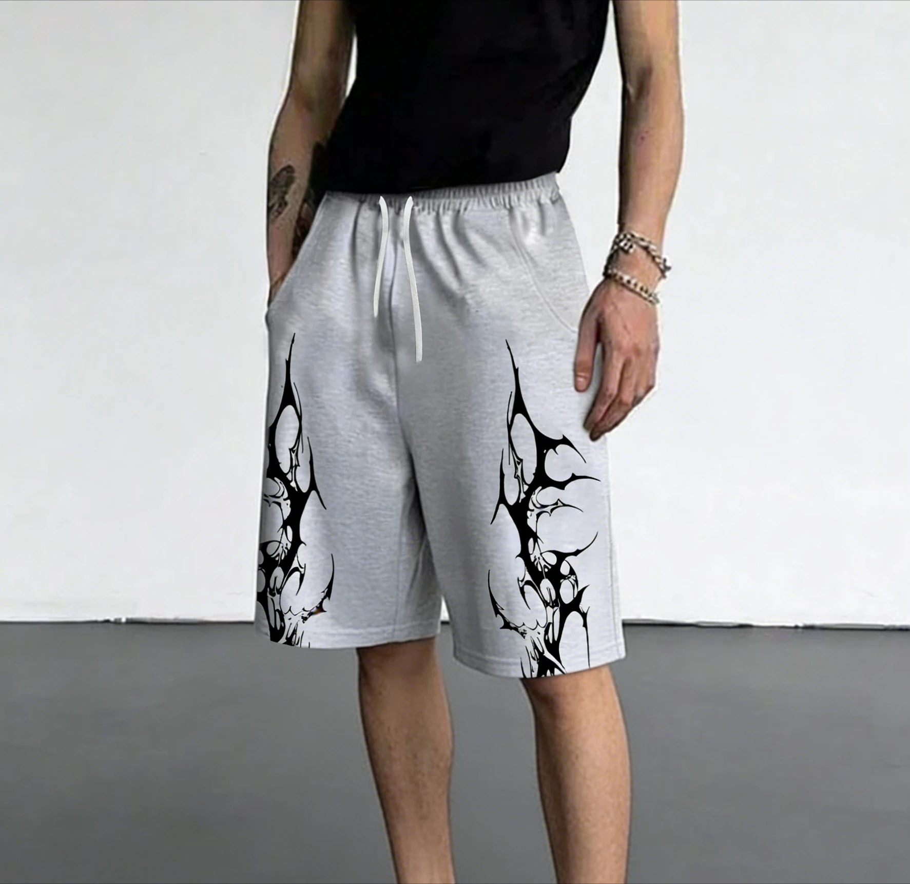 Hot Selling Fashion New Gothic Tattoo Men's Leisure Sports Vacation Speed Shorts Four Seasons New Street Wear Men's Shorts