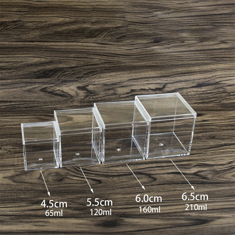 1Pcs Square High Transparent Plastic Box Betta Breeding Box Mini Candy Slime Crystal Mud Packaging Box