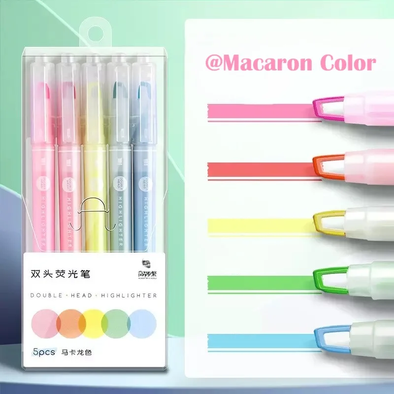 5/25 Colors Visible Window Dual-End Highlighter Marker Pens - Eye-Friendly Fluorescent Markers for Note Marking & Highlighting