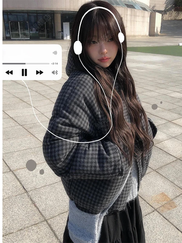 

Korean Style Retro Stand Collar Thickened Cotton Jacket Bread Style Short Coat Warm Winter New Arrival Versatile Loose Fit Wo...