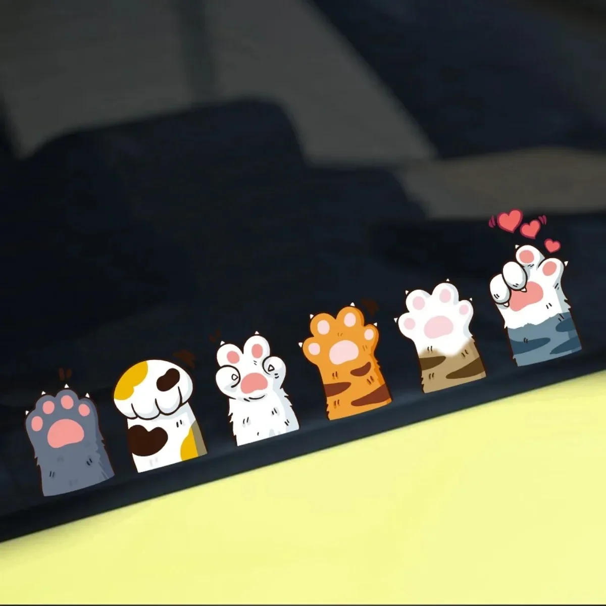 

Cute Cat Paw Reflective Car Motorcycle Scooter Body Window Windshield Rear Tail Trunk Decals Accessories Stickers For honda