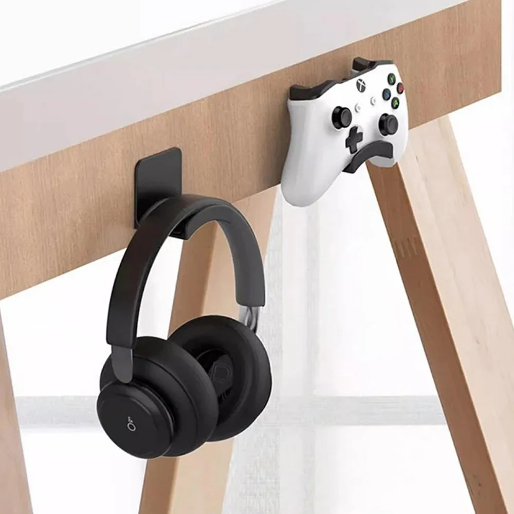 Holder Headset Display Rack Under Desk Hanger Hook For EarphoneUniversal Wall Mounted Headphone Stand Gaming Controller