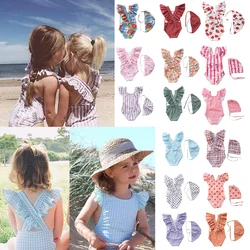 2024 Summer Baby Girls KS Swimwear Sets Kids Shorts Swim Bikini Stripe Swimsuits Board Shorts Outwear Toddler Children Swimwear