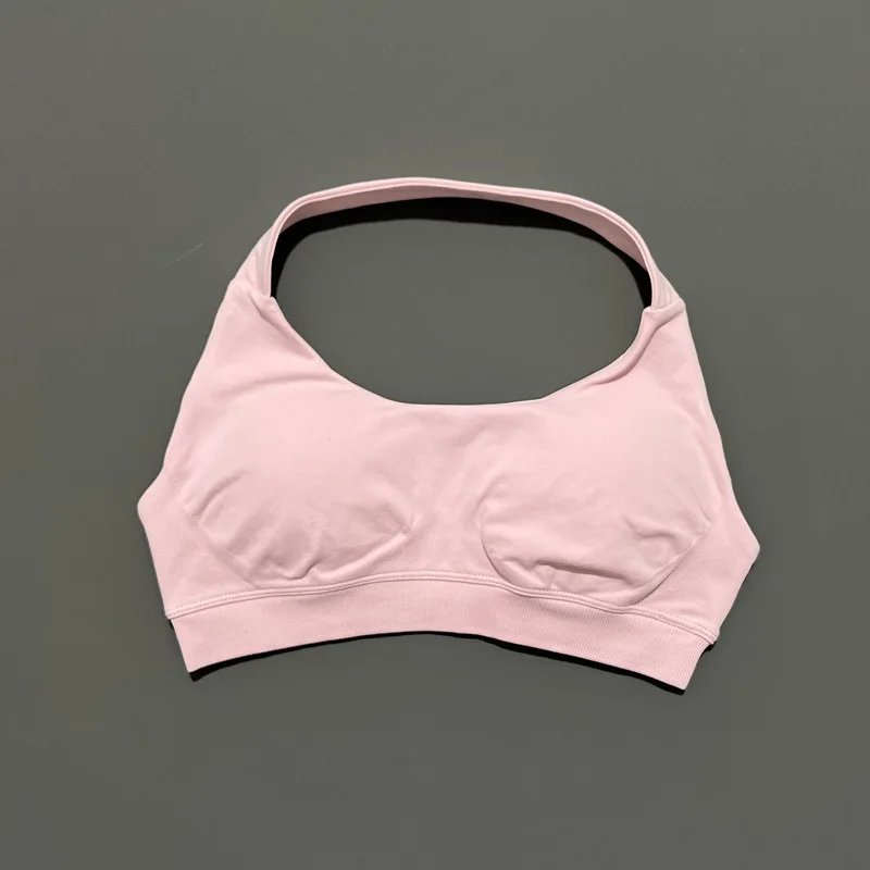 HISTELLO Nahtloser Neckholder-Sport-BH für Damen, offener Rücken, hoher Halt, gepolstertes Oberteil, für Pilates, Yoga, Fitness, Gym, Workout – Detail 22
