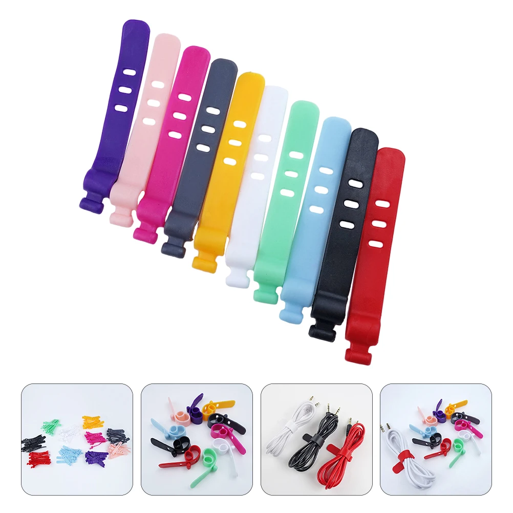 

50 Pcs Cable Manager Wire Cord Keepers for Cables Ties Organizer Electric Management Silica Gel Office