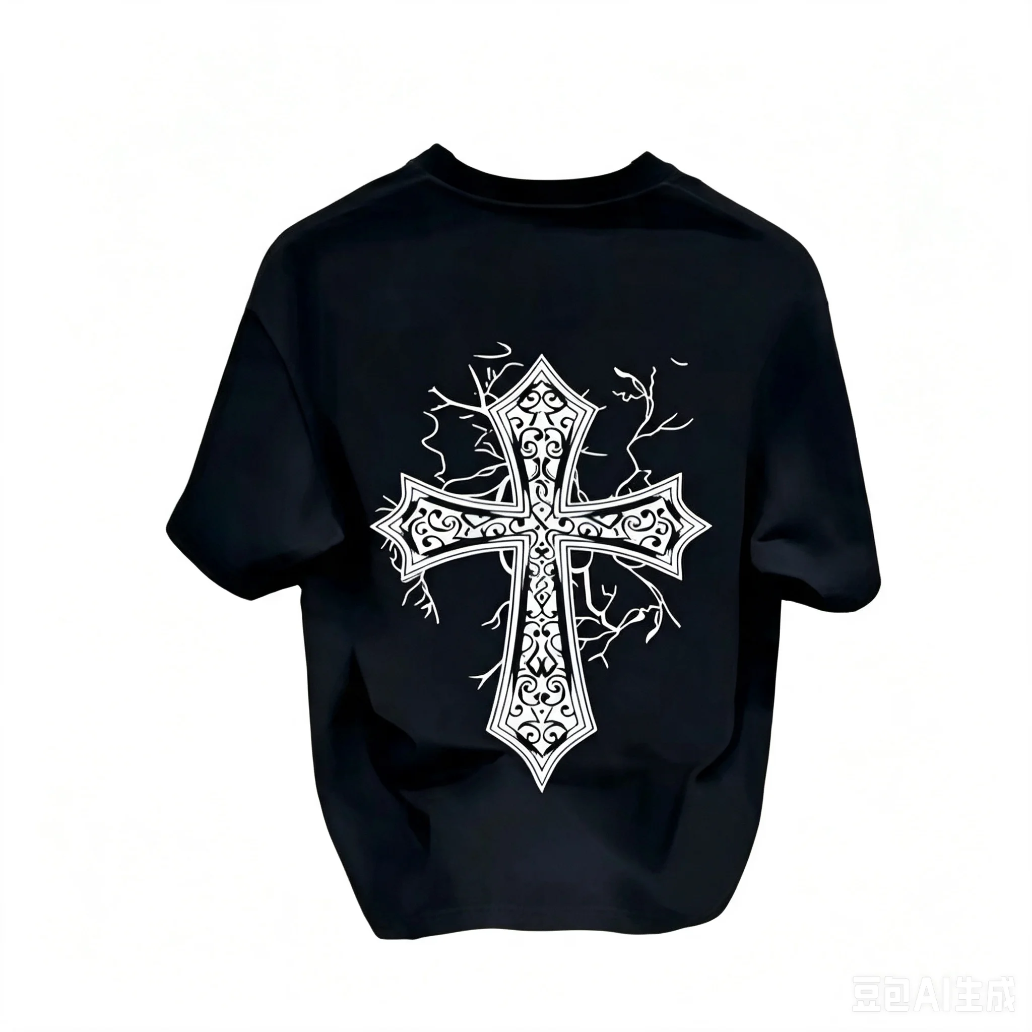 2026 New Hot Men's Loose T-shirt Black and White Color, Round Collar Design,suitable for Street Casual W