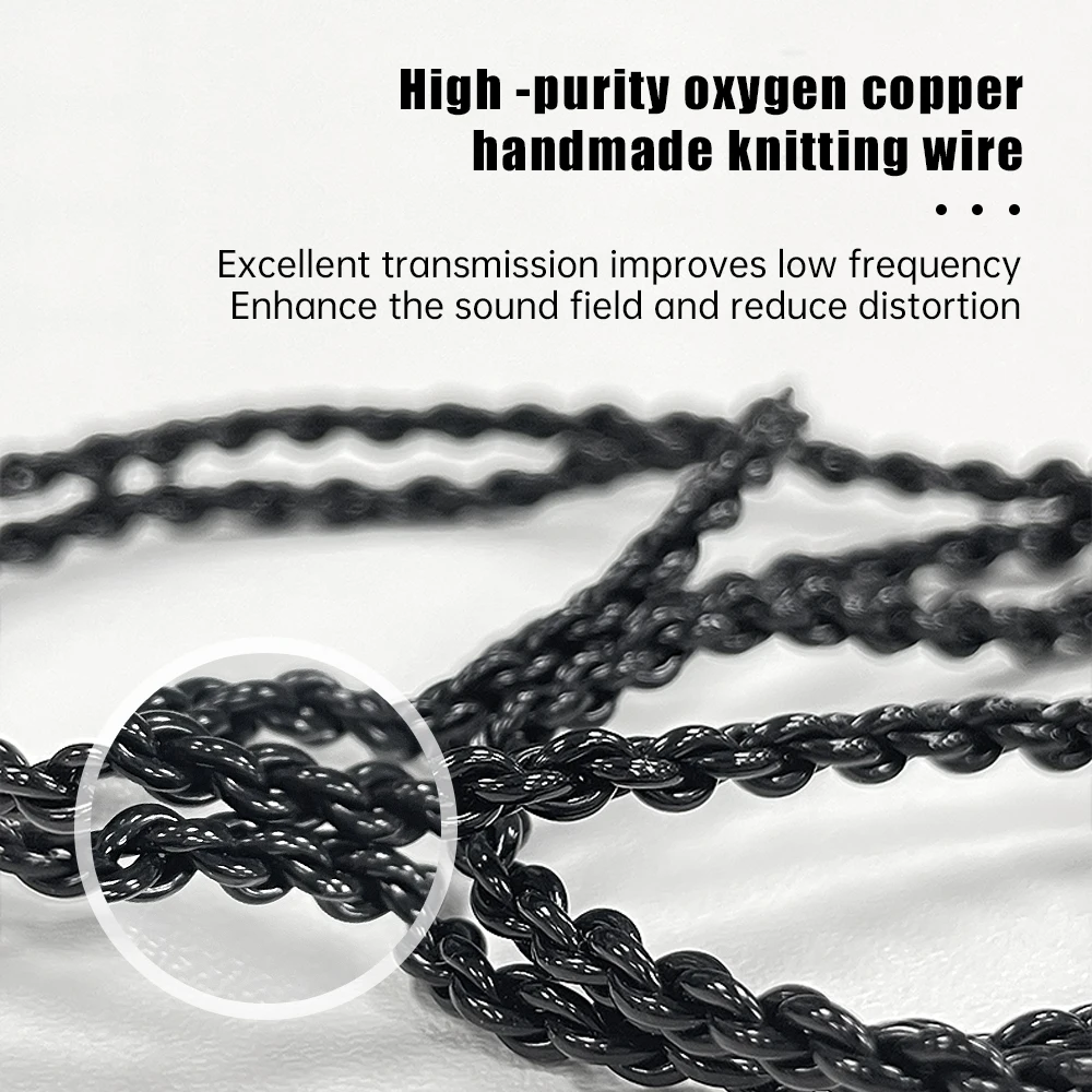 ND Headphone Cable High-Purity Oxygen-free Copper 2 Pin Connector Mixed Braided Upgrade Earphone Wire Original Headset 3.5MM