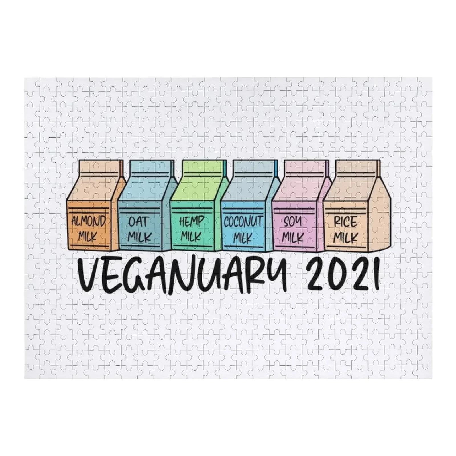 

Пазл Vegan Milk Selection Veganuary 2021, деревянное имя, деревянные пазлы с животными