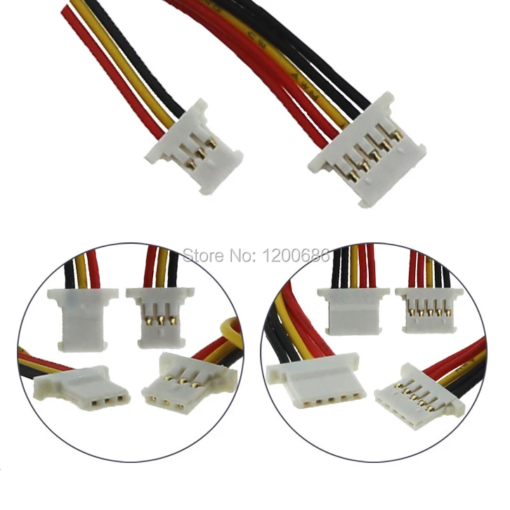 10 SETS 2P/3P/4P/5P/6 Pin MX1.25 51146 1.25mm Female Double Connector with Wire 150MM 28 AWG 1.25MM