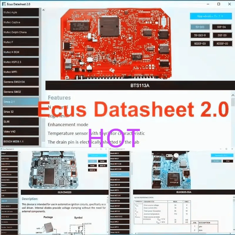 

ECU Repair Software Ecus Datasheet 2.0 PCB Schematic with Electronic Components of ECU and Additional Information for IAW Bosch