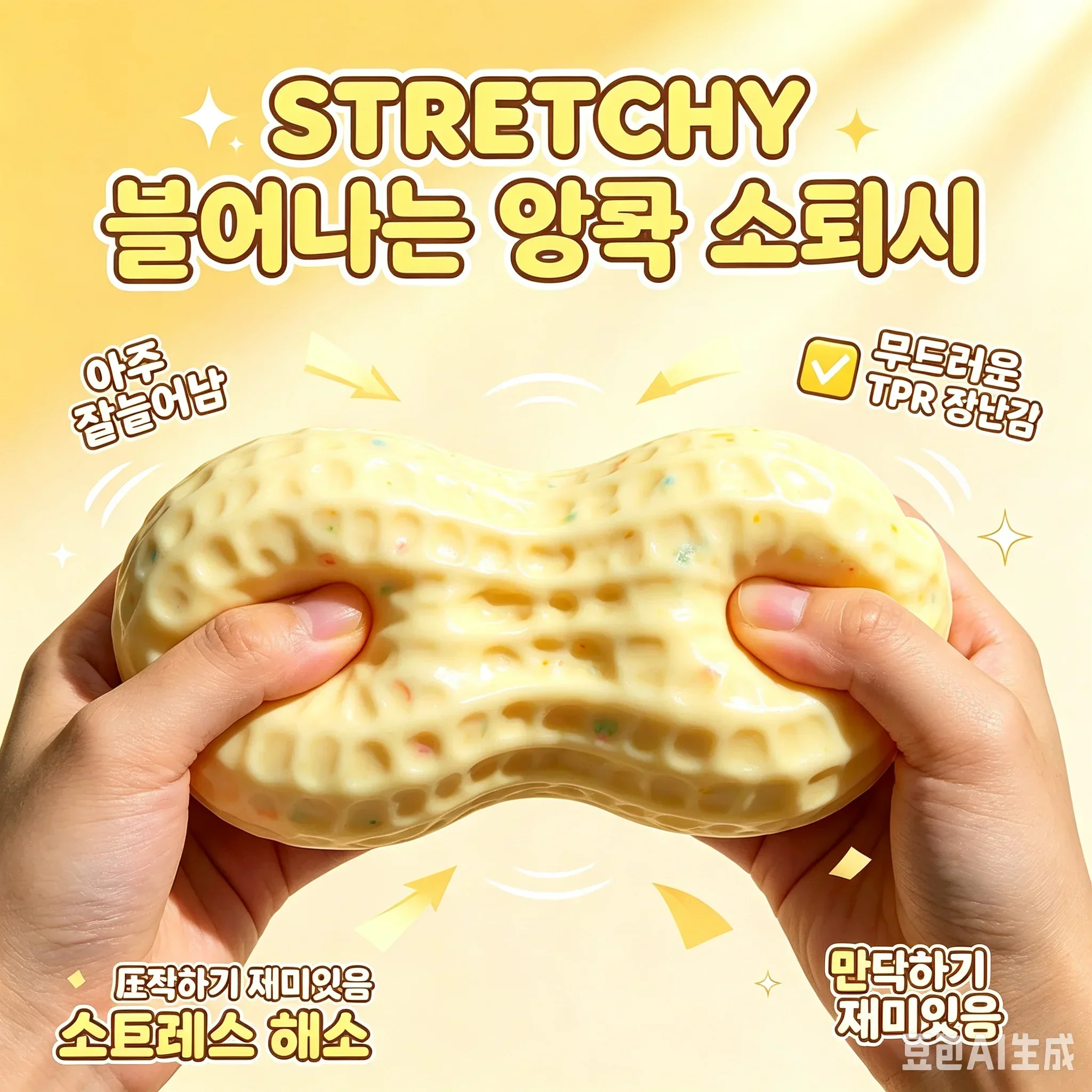 1/2pcsHandmade Squishy Crunchy Peanut Shaped Stress Ball Squeeze Toy for Adults Buttery-Soft Fidget ASMR Sensory Toy squishy