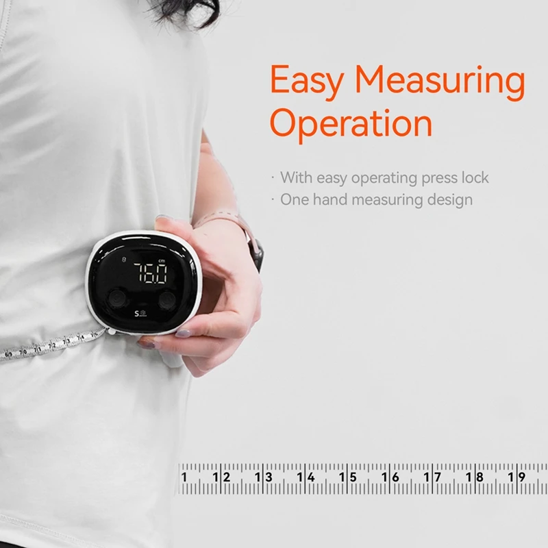 Smart Body Tape Measure,Retractable Bluetooth Fitdays APP Monitoring Body Fat BMI Tool For Fitness Shape & Weight Loss