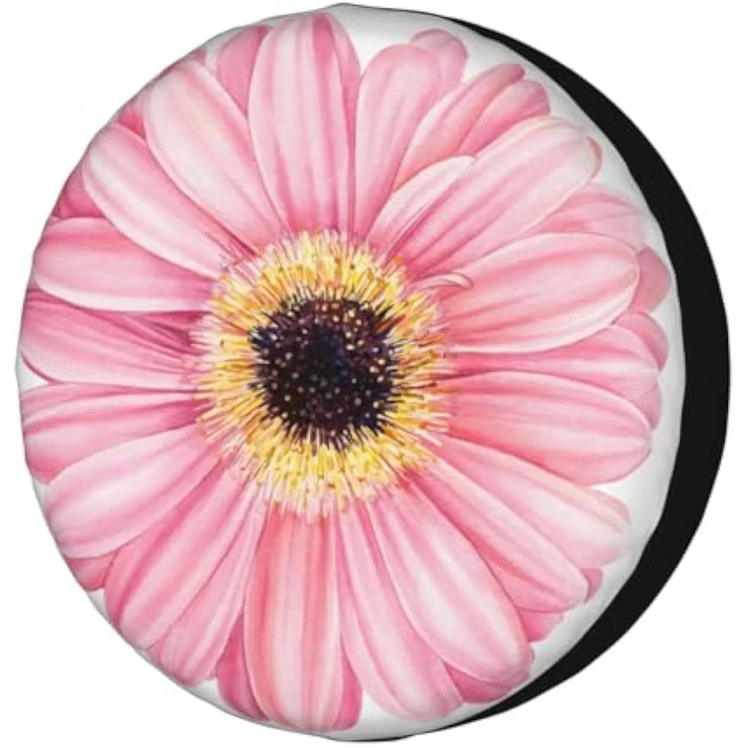 Pink Daisy Flower Spare Tire Cover Waterproof Dust-Proof RV Trailer SUV Wheel Protector