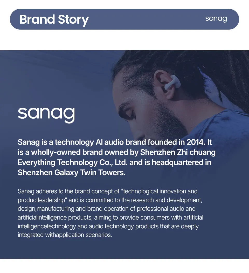 Sanag B21S True Bone Conduction Audífonos Bluetooth-Kopfhörer Flash-Sale HiFi-Sound-Kopfhörer Wahl Ohrhörer Wireless Headset – Detail 18