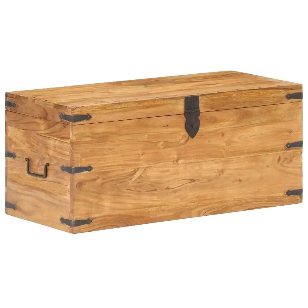 35.4x15.7x15.7 Solid Acacia Wood Chest - Durable Storage Solution for Home Decor