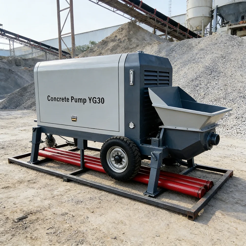High Efficiency Diesel Concrete Pump,16m³/h,High Pressure,For Commercial Complex,Remote Control,Safety Alarm