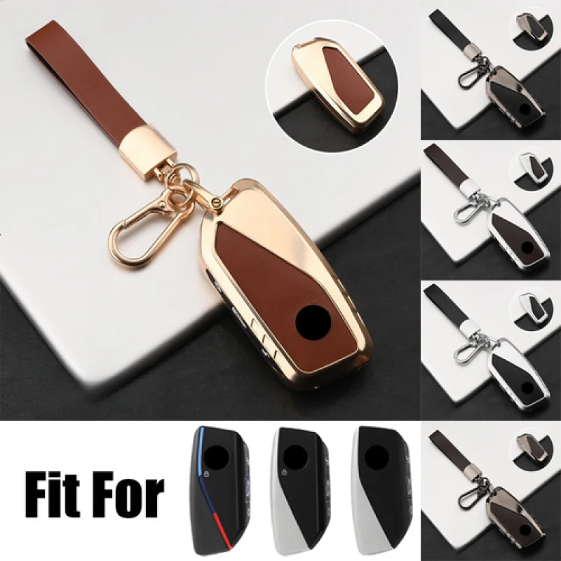 

A+ Zinc Alloy Leather Car Key Fob Case Cover For BMW 7 Series G07 XM IX I7 X7 2023