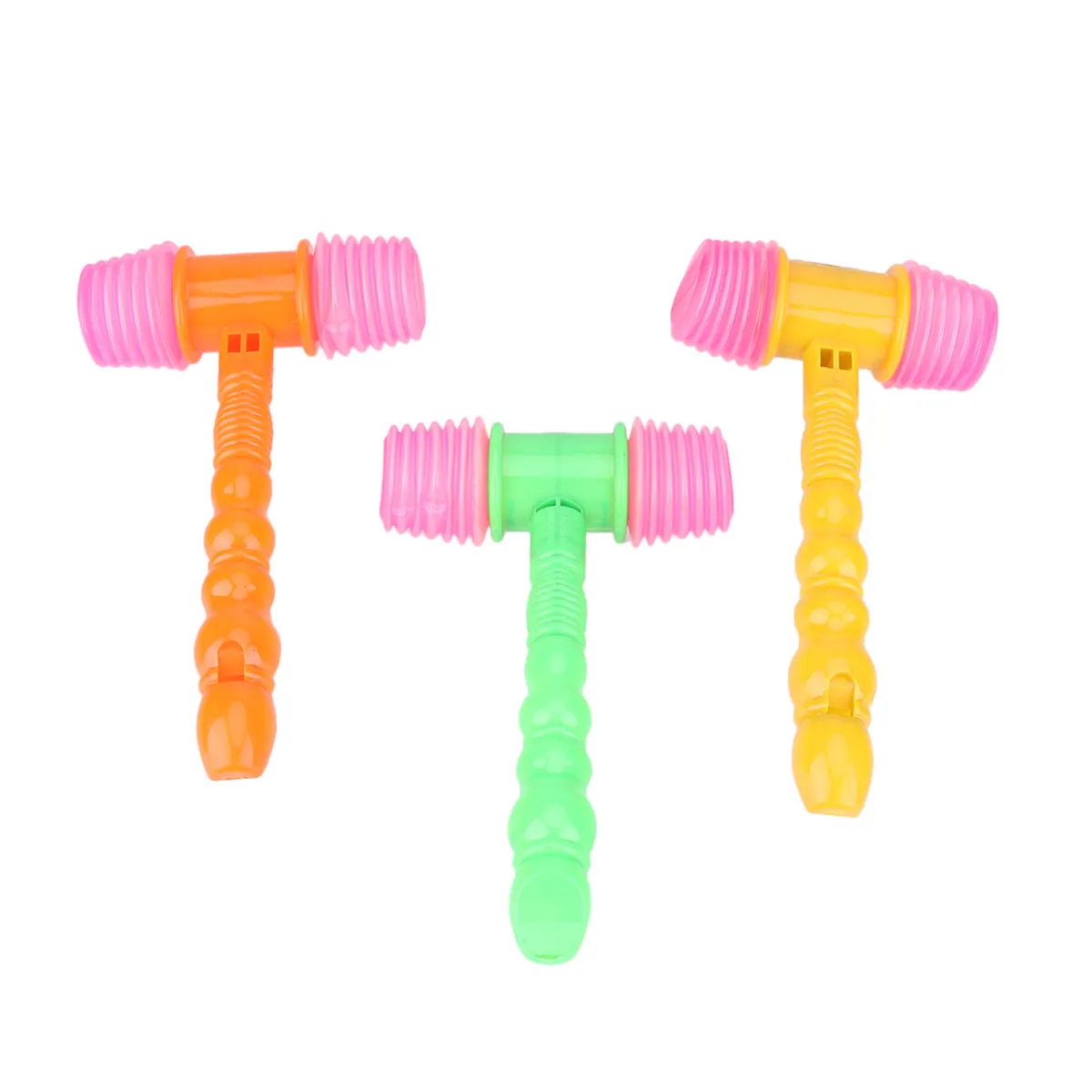 5Pcs Baby Hammer Squeaky Music Instrument Painted Handle Early Development Rhythm Learning Gift Baby Music Hammer