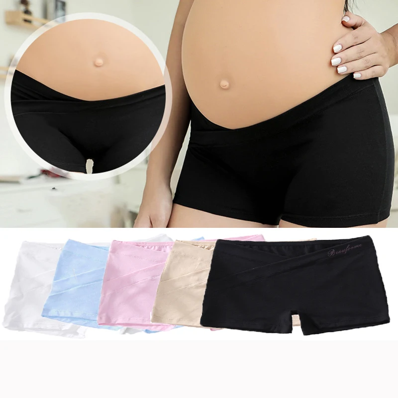 5pcs Low Waist Criss Cross Underwear Cotton Pregnancy Under Bump Plus Size Panties Casual Breathable Belly Support Comfort Boxer