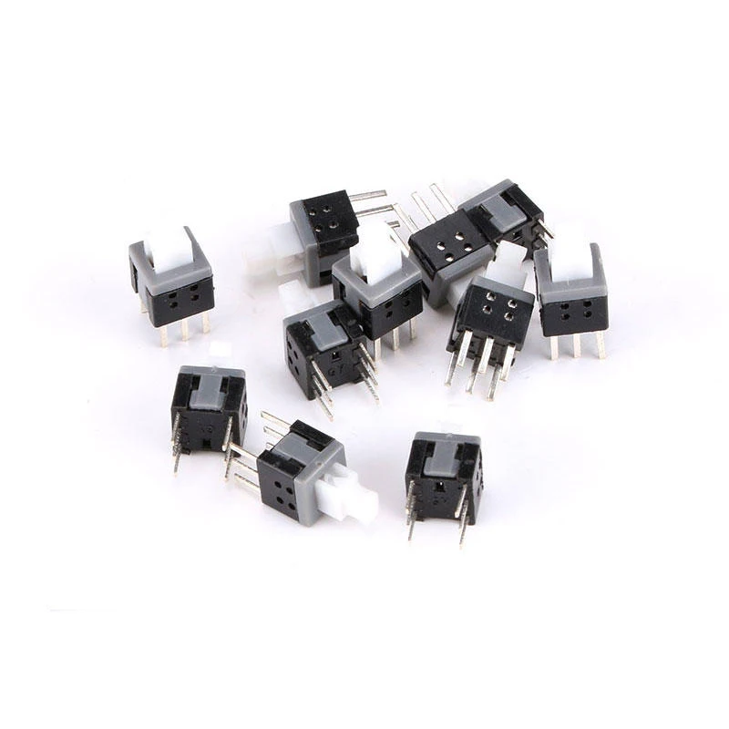 (10Pcs) Key Switch 5.8*5.8mm With Lock/Without Lock Self-Lock Double Row 6 Pin Reset Button Switch