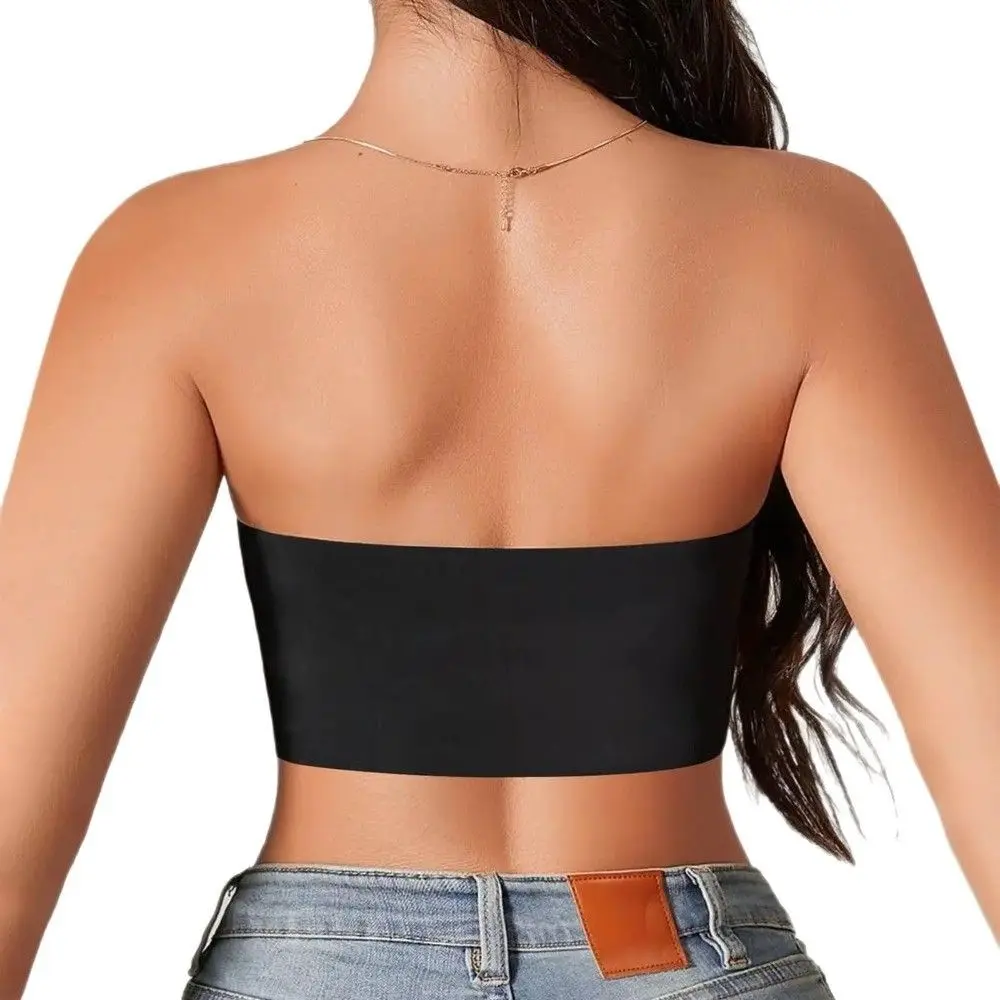 New Anti-slip Strapless Bra Sexy No Padding Seamless Bra Half Cup Push Up Bra Beauty Back