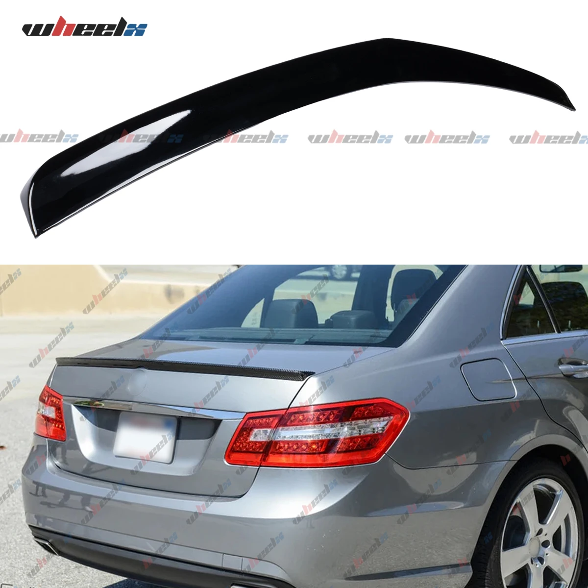 Für Mercedes Benz E-Klasse W212 2009-2016 4-Türer Limousine Heckklappenspoiler Flügel Lippe Hochglanz Schwarz