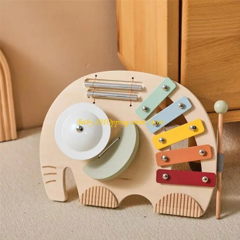 23GD الأطفال الخشبية الإيقاع أداة تصميم الفيل 5TONE SCALE استكشاف الموسيقى XYLOPHONE TODDLER TODDLER التعلم المبكر