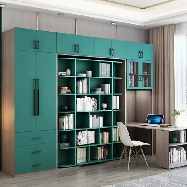 jkBest-Selling Multi-functional Murphy Wall Bed with Cabinet Hidden Wall Bed with Closet Murphy Bed furniture set bedroom#