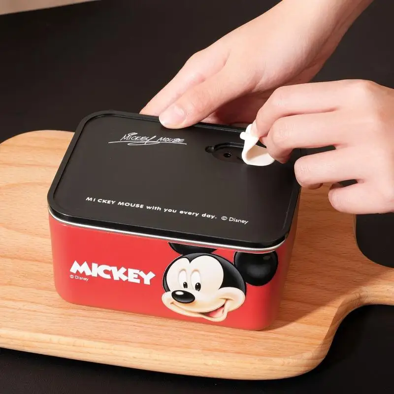 New Mickey Stainless Steel Lunch Box 700Ml Large Capacity with Lid for Office Workers and Students Square Crisper Lunch Box view 2