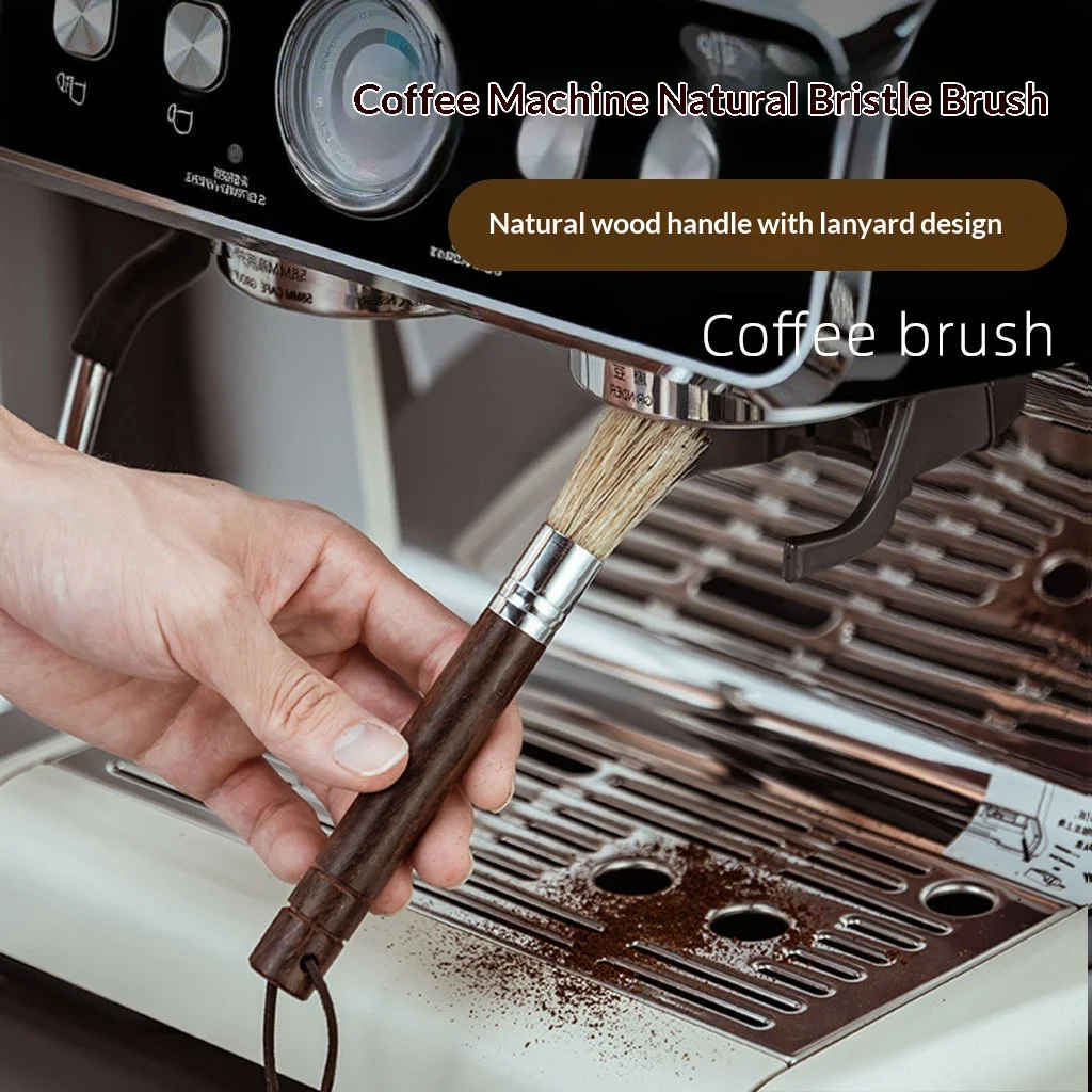 

Vintage Wooden Handle Coffee Brush Boar Bristle Grinder Cleaner Barista Tool For Espresso Machine Powder Cleaning Accessories