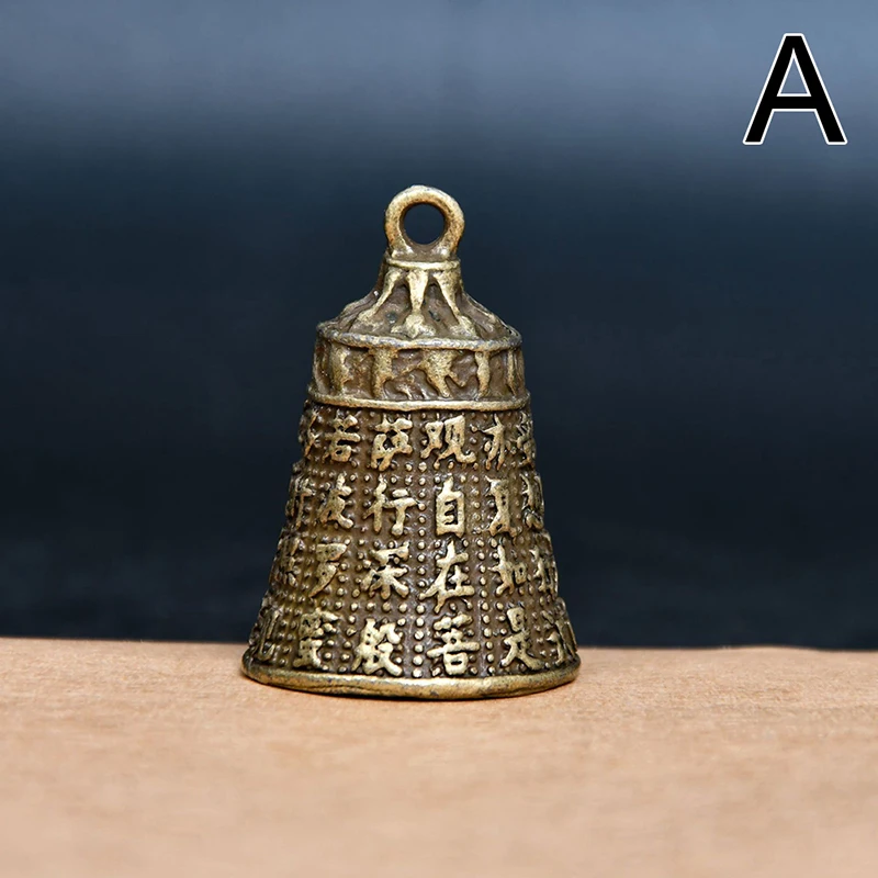 Antique Bell Mini Brass Copper Sculpture Pray Guanyin Bell Feng Shui Bell Invitation Buddha Buddhism Guanyin Bells Home Decor