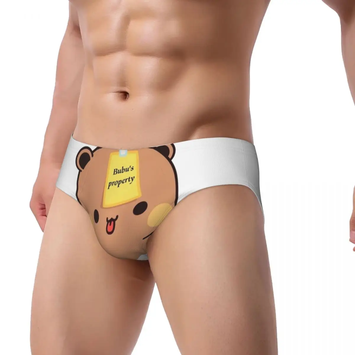 Custom Bubu Dudu Panda And Brownie Bear Couple Briefs Underwear Men Comfortable Stretch Underpants