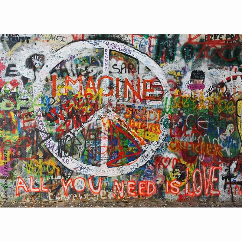 Fondo de fotografía de vinilo personalizado con tema de grafiti, accesorios de estudio Vintage, pared de ladrillo, 211218OCK-03