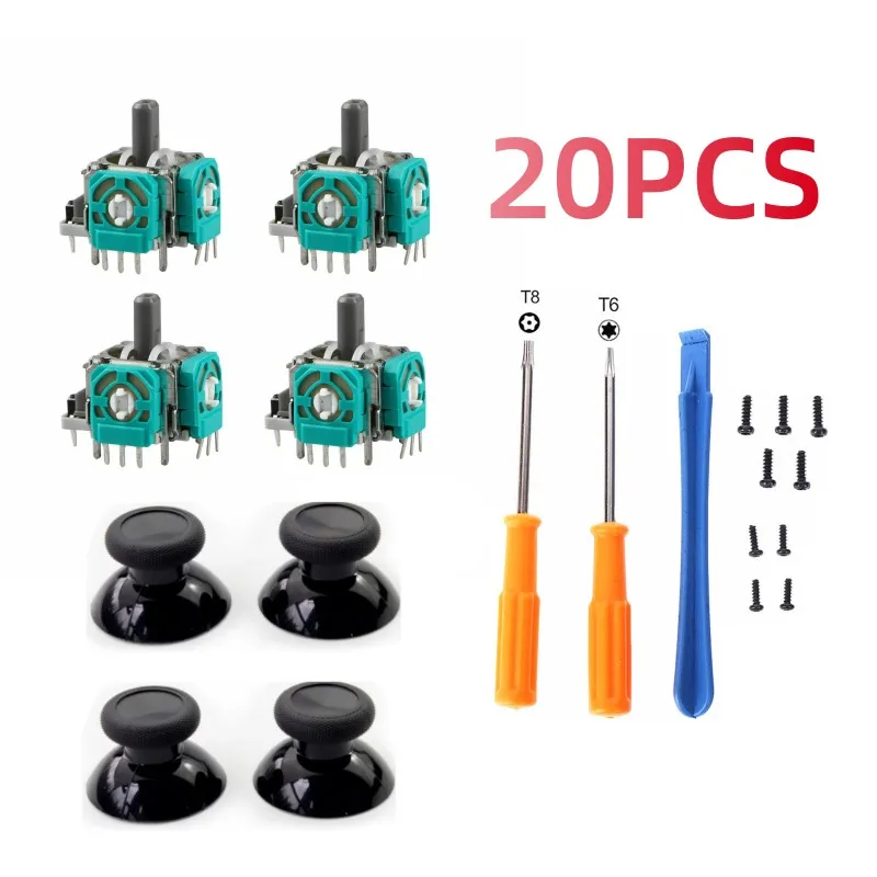 

20pcs Repair Tool For Xbox One Controller 3D Analog Joysticks Set With Replacement Thumbsticks Cap T8 Screwdrivers Repair Tool