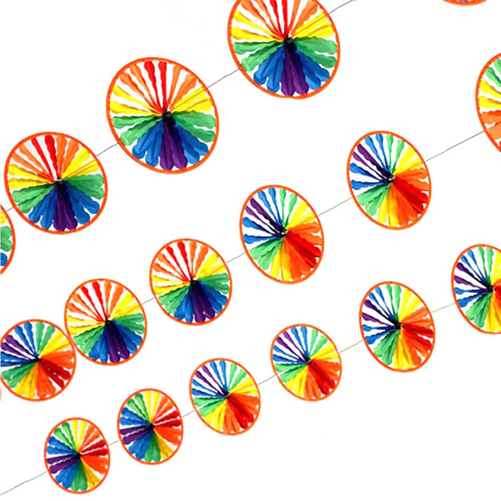 

Colorful Turntable String Rope Pinwheel for Garden Wedding Pinwheel For Children Kids Toy Outdoor Layout Play Decor