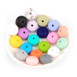 LOFCA Wholesale 50pcs/lot 14mm Mini Abacus Loose Food grade silicone For making Necklace Bracelets Keychain Jewelry accessories