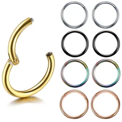 Surgical Steel Piercing Septum Clicker 18g 16g Hinged Segment Ring Goth Nose Hoop Earrings Ear Cartilage Helix Piercings Jewelr