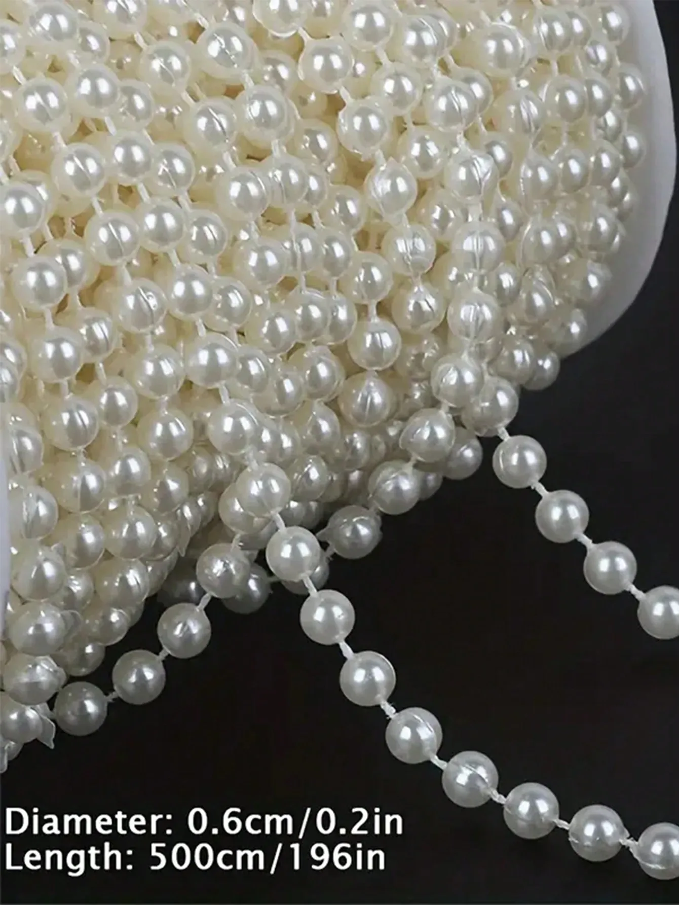 4/6/8mm White Artificial Pearl Spool Bead Roll Wreath Wedding Decoration Hairpin Necklace DIY Jewelry Making Craft Supplies