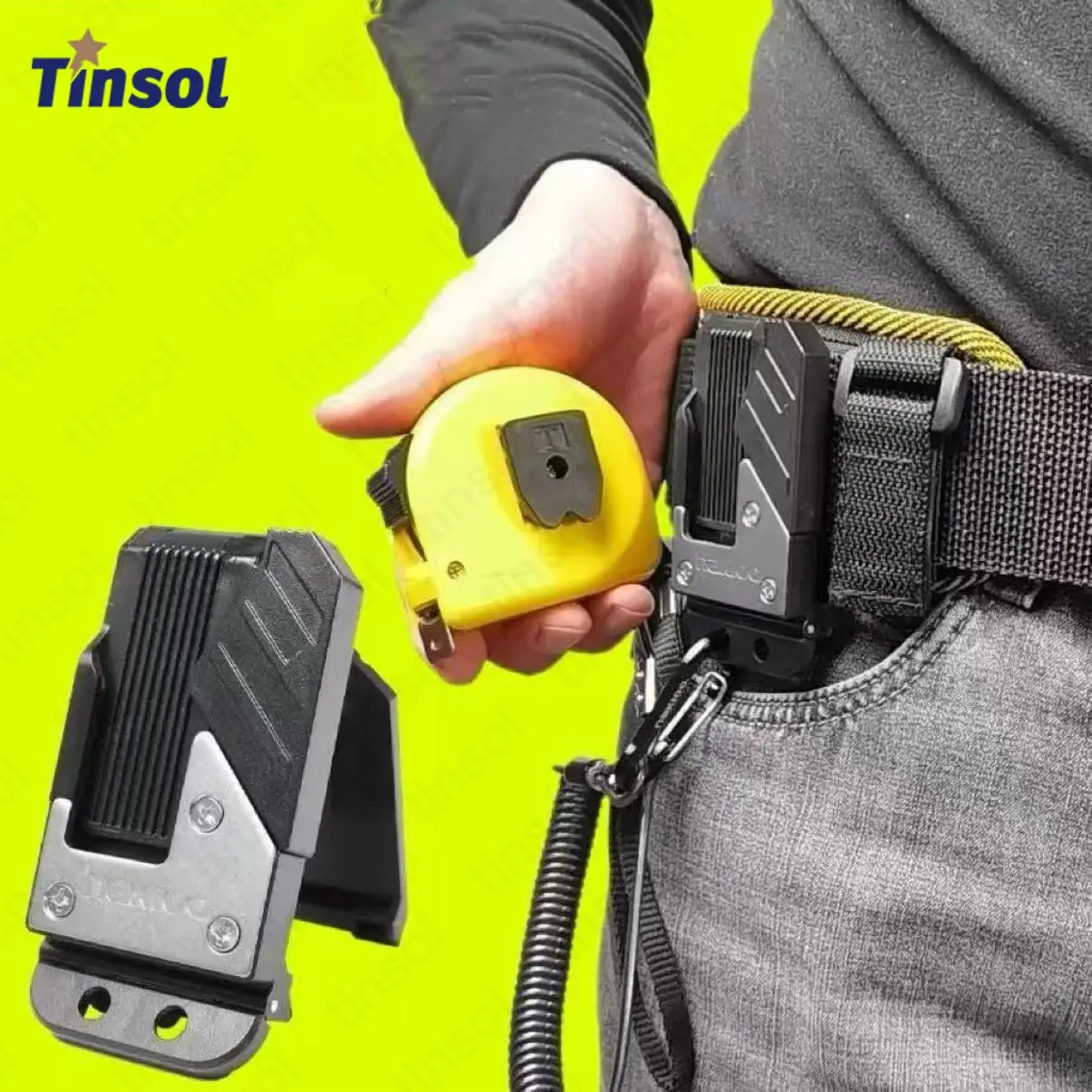 

TINSOL Quick Release Buckle Hammer Wrench Hooks Power Tool Waist Belt Organizer Universal Tape Measure Hanger Belt Holder Clip