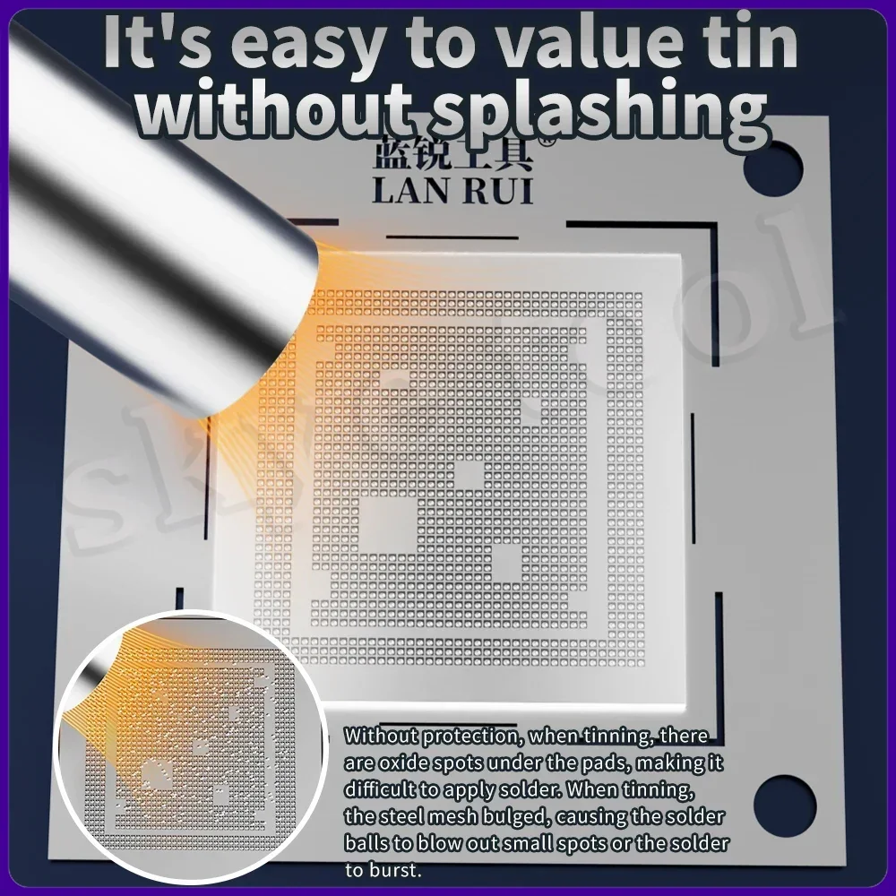 Uszczelka cynowa Lanrui P08, odporna na wybuchy. Siatka stalowa cynowa nie wydechuje lub nie wybuchuje, łatwa w użyciu do cynowania bez rozpryskiwania cyny.