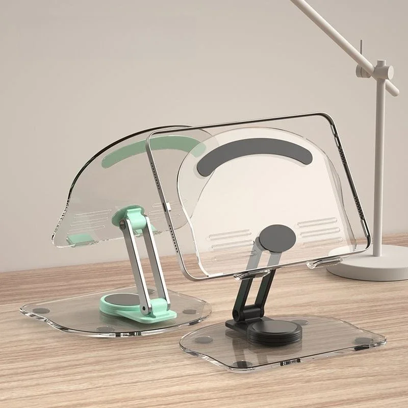 

Mobile phone holder 360 degree transparent acrylic rotating desktop folding multifunctional tablet portable