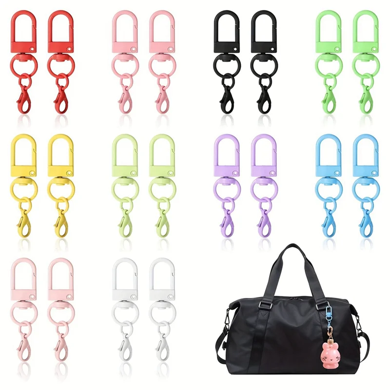 

Most-20PC Colorful Lobster Clasp Hooks Keychain With Lobster Matel Clasps For DIY Jewelry Making Dog Buckle Neckalce