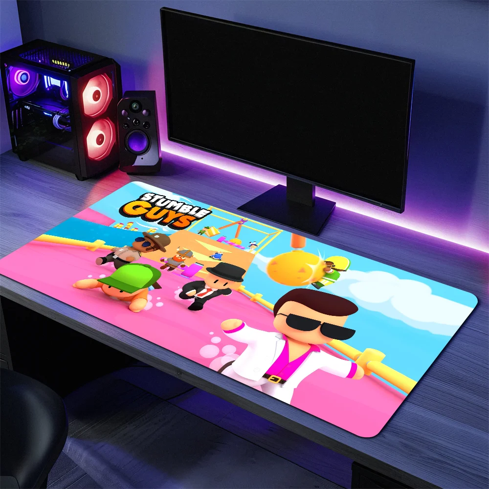 لعبة S-Stumble Guys ماوس الوسادة كبيرة حصيرة مكتبية لوحة المفاتيح مريح مكتب المطاط الكمبيوتر عدم الانزلاق المضادة للفرش المنزل مخصص أفضل الأسعار