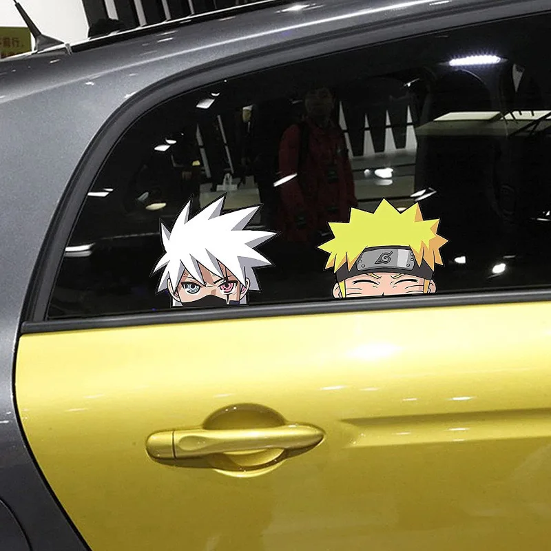 Naruto Anime Car Stickers Funny Sasuke Peek Window Stickers Laptop Decals Waterproof Car Stickers Personality Car Accessories