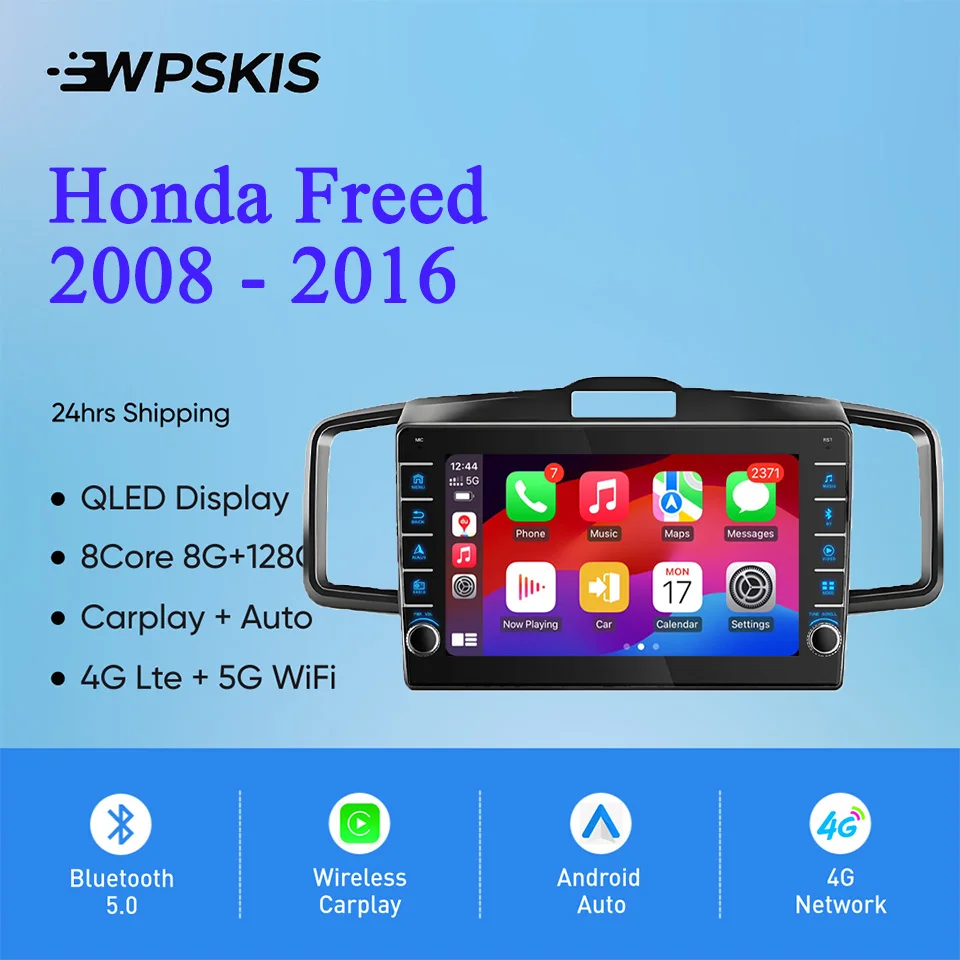 8G Ram 128GB Android 14 Radio de coche vídeo Audio A/V reproductor de música DVD GPS Navi HU para Honda Freed 2008 - 2016 Carplay Auto DSP RDS