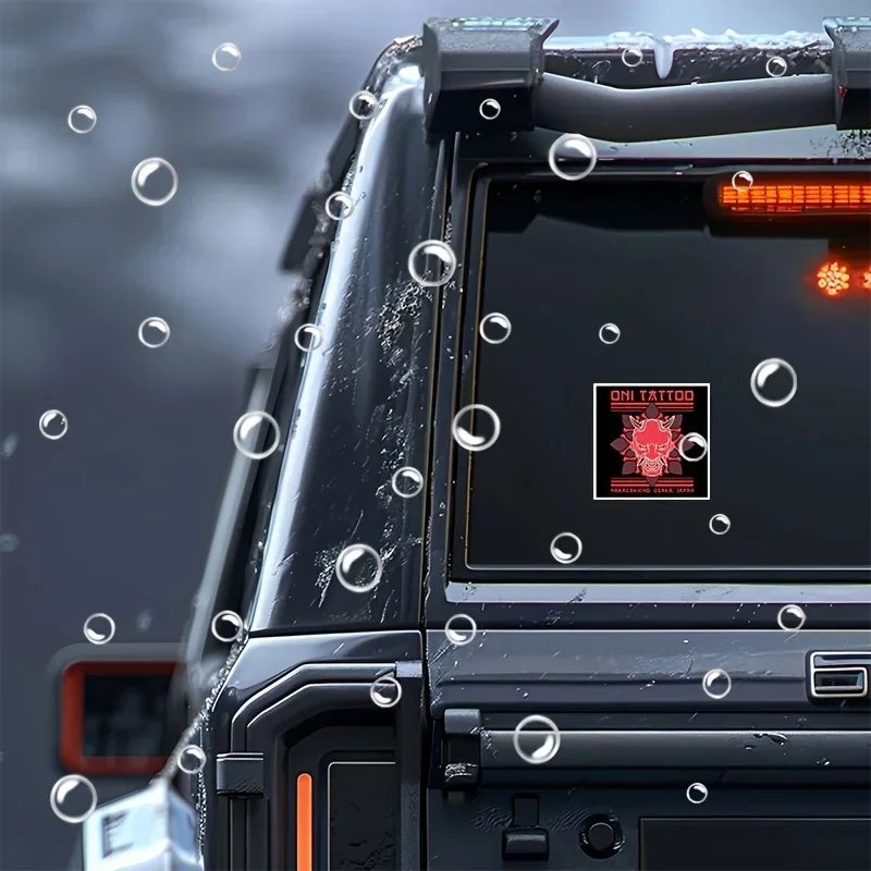 1 adesivo per tatuaggi a tema giapponese, adesivo in vinile impermeabile per auto, laptop, zaini e personalizzazione dell'atmosfera della maschera Oni