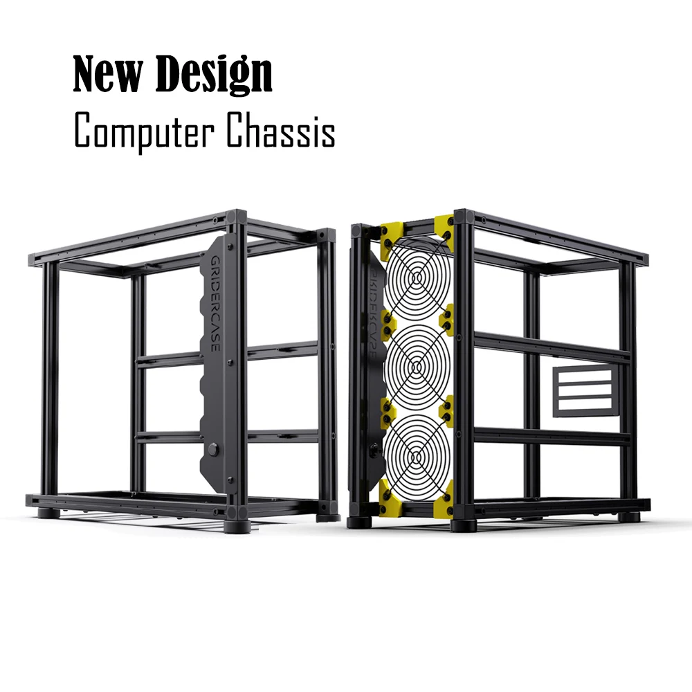High Quality Aluminum Alloy Computer Chassis Open Air Frame Desktop PC Case Compatible With ATX/EATX  Vertical Graphics Card