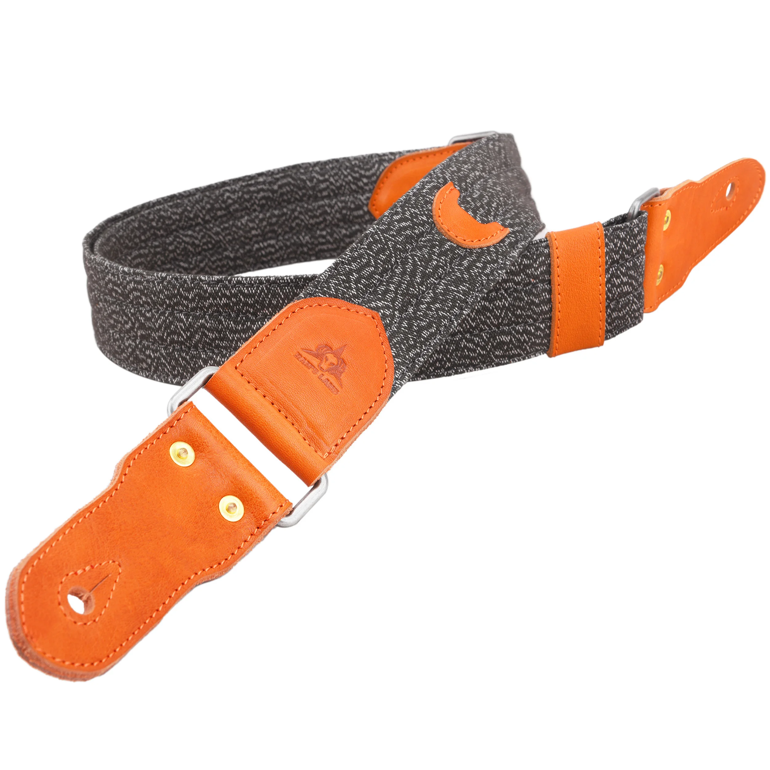 Canvas Leather Stripe Cotton Guitar Strap for Electric Guitars Bass Handmade