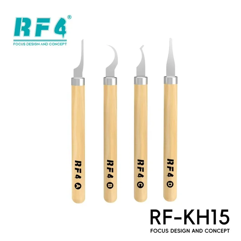 conjunto-de-ferramentas-4-em-1-rf4-rf-kh15-com-cabo-de-madeira-e-espatula-de-metal-para-remocao-e-reparo-de-cola-de-chip-de-pcb-de-celular